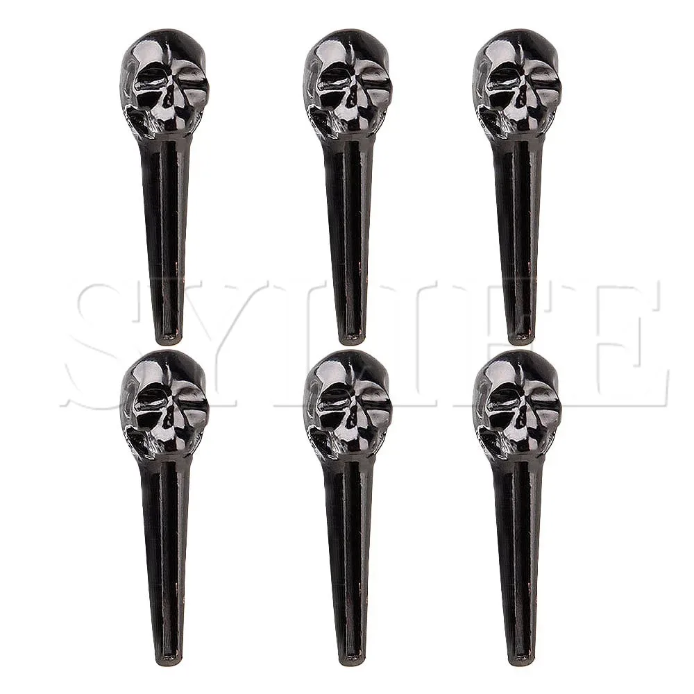 

6x 8mm Skull Design Metal Bridge String End Pins for Acoustic Guitars