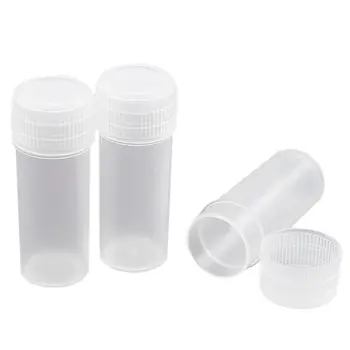 

50x Plastic Sample Bottle 5ml Test Tube Lab Small Vial Storage Container + Lid