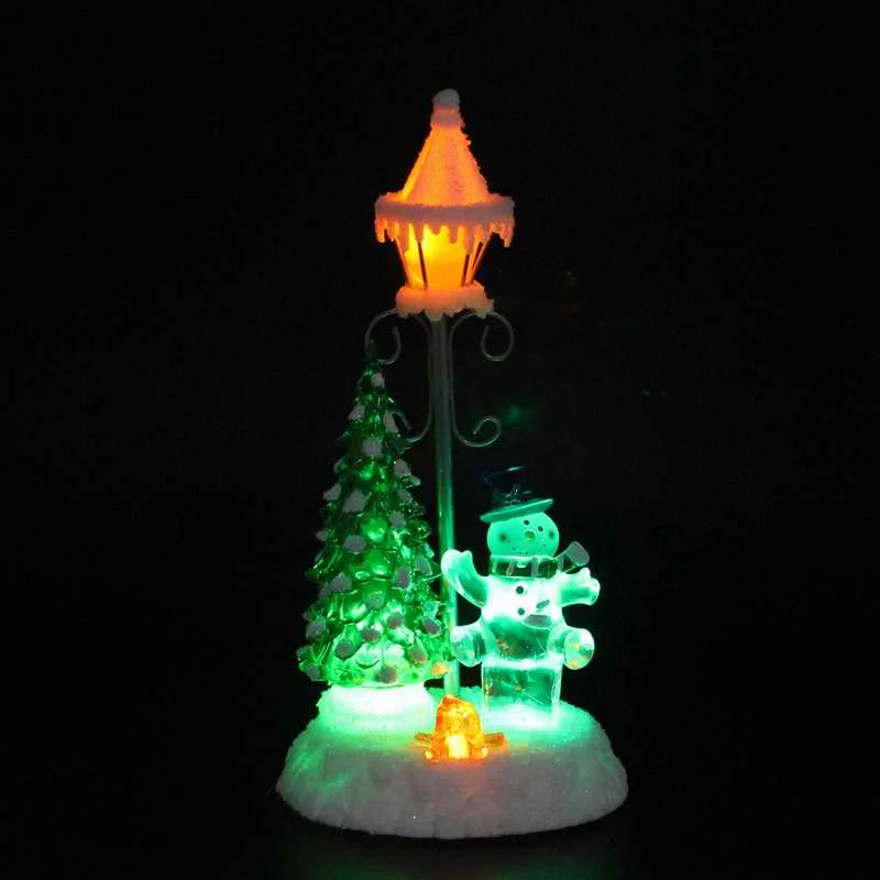  Acrylic LED Lighted a Lamp Color Changing Snowman Christmas Decor House Village Collectible Figurin - 32806195863