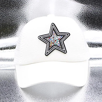 BING YUAN HAO XUAN/ летняя брендовая сетчатая шапка с регулируемой пентаграммой, Детская кепка, бейсболка в стиле хип-хоп, шляпы для мальчиков и девочек, бейсболка - Цвет: white