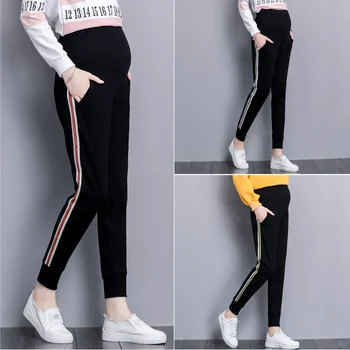 

2019 spring fashion webbing maternity pants haremto belly casual pants pregnancy pants maternity bottom calce for pregnant