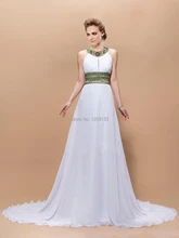 Vestidos De Fiesta 2015 abendkleid elegante weiße chiffon High Neck Kristall Perlen abendkleider Formale Partei-abschlussball-kleider