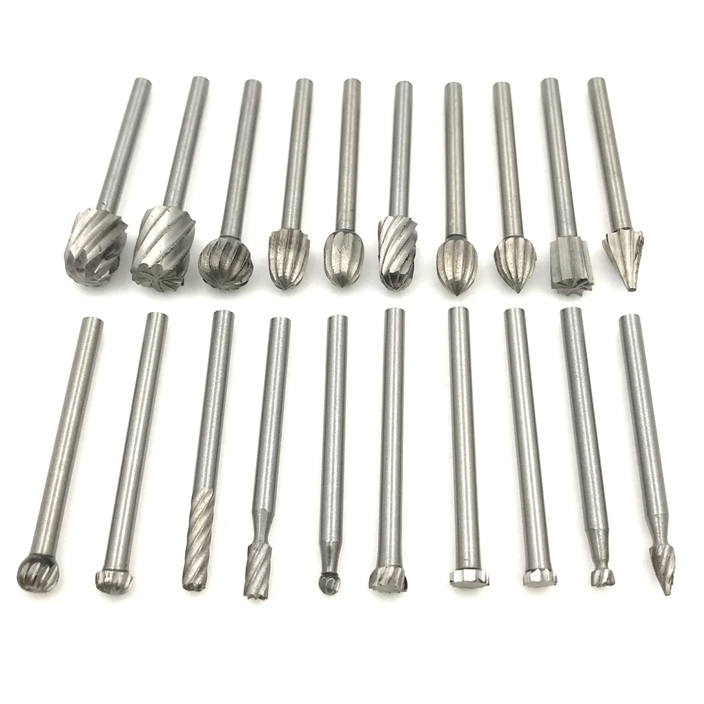 

20pcs Drill Bits Woodworking Milling Cutter Electric Grinder Woodworking Engraving Knife Carving Rasps Accessory Drill Bit Set