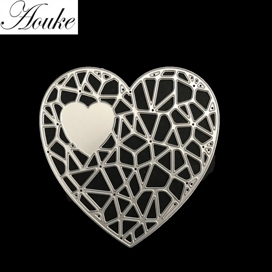 Aouke Love Shape metal die cutting dies scrapbooking embossing folder