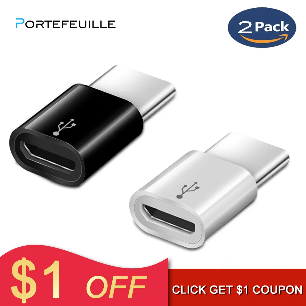 Mini Portable 2pcs For samsung Micro Usb To Type-C for huawei micro usb to type c converter origypeinal adapter xiaomi |