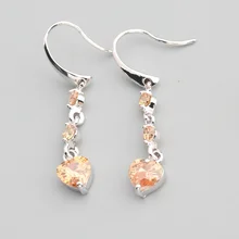 Nice Brown Morganite 5 5mm Semi precious Silver Cool For Womens Earrings ED0594