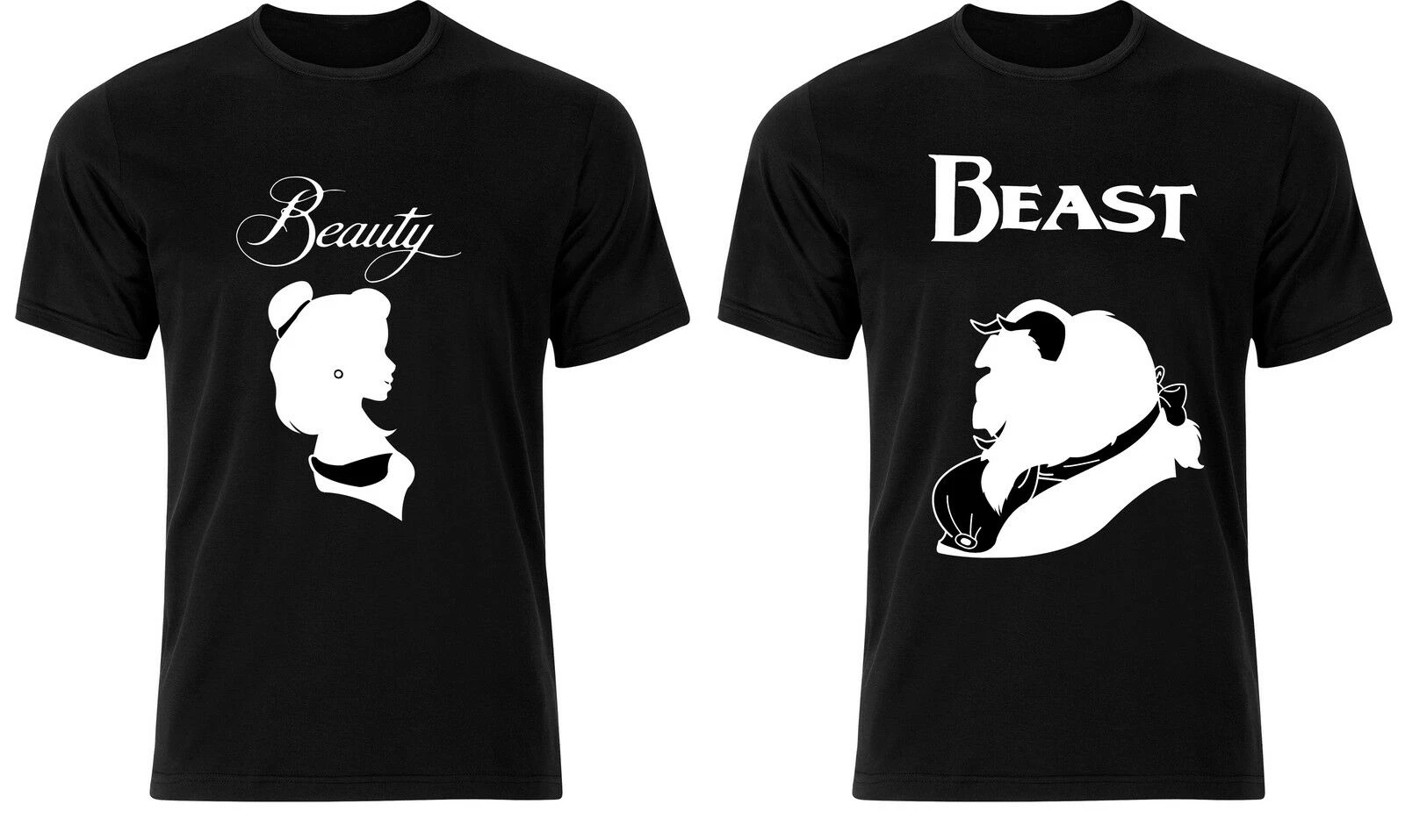Camiseta con estampado de La Bella y La Bestia para parejas, camiseta de San Valentín|Camisetas| -