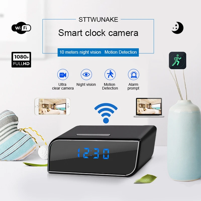 STTWUNAKE 1080P HD мини камера DV ночного видения wifi электронные часы ip радио няня микро