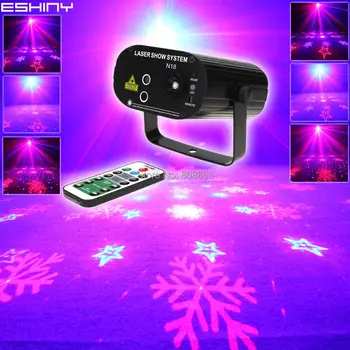 

ESHINY Remote MINI R&B Laser 6 Patterns Projector Blue Led Club Bar DJ Dance Xmas Disco School Party Stage Effect Light NB103D4