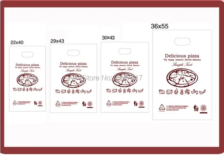 И от двери до двери одноразовые мешки с рисунком пиццы, прозрачные удобные супер толстые 50 упак./лот