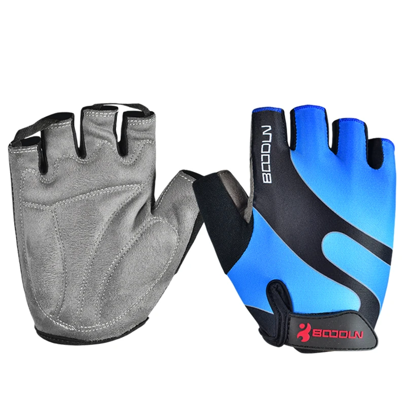 Мужские и женские перчатки для велоспорта BOODUN, гелевые перчатки для езды на велосипеде, MTB Guantes Ciclismo Luvas, спортивные перчатки для фитнеса, кроссфита - Цвет: Blue