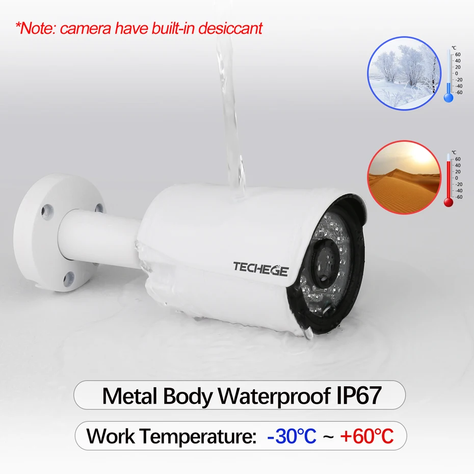 Techege H.265 8CH CCTV Системы 4MP POE NVR 4.0MP ip камера купольная с защитой от умышленной порчи