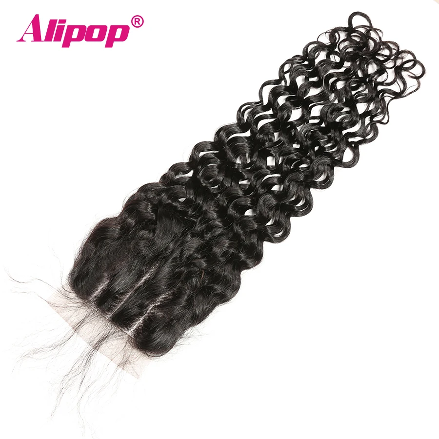 Water Wave Closure Peruvian Hair 4x4 Lace Closure Human Hair Closure 10-20 22 24 Inches Closure Free Middle 3 Part Remy Hair (5)