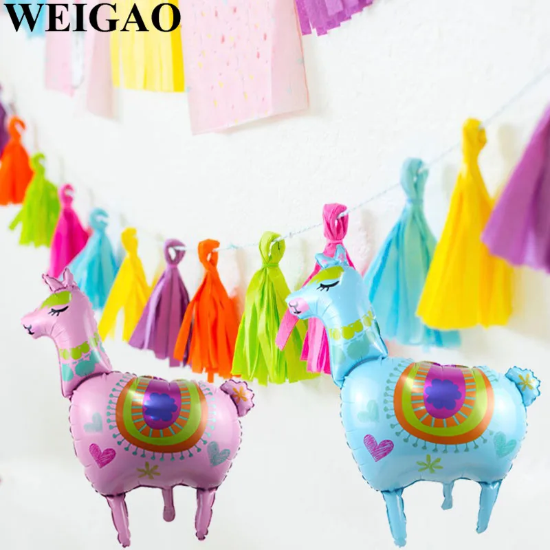 WEIGAO Cactus Theme Party Balloons Llama Animal Foil Balloons Kids Happy Birthday Toys Alpaca Cactus Balloons Inflatable Gifts