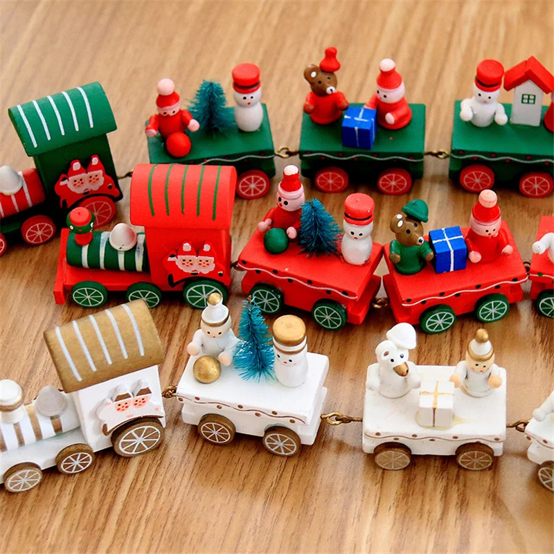 Рождественский поезд деревянная форма Natale украшение Санта Клаус Медведь рождественские детские игрушки деревянный подарок украшение для дома Navidad год