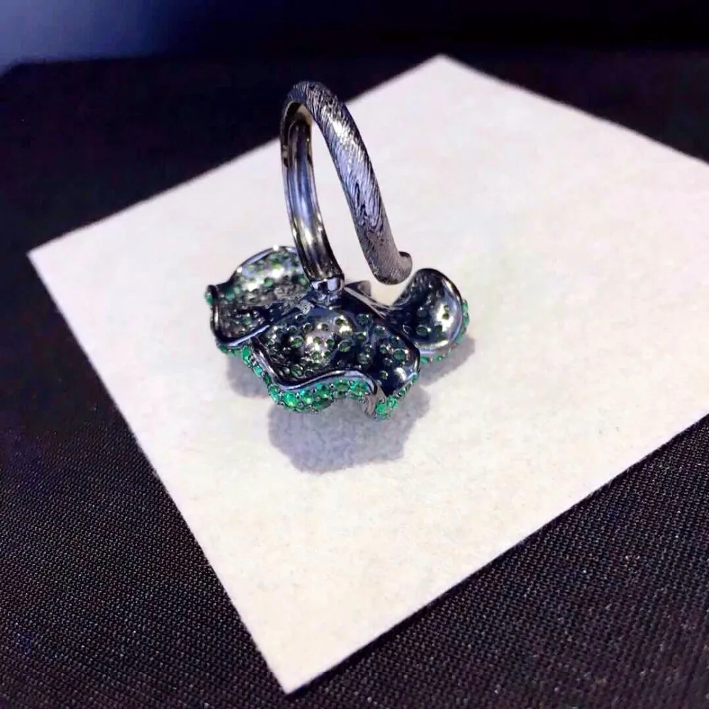 Qi Xuan_Trendy Jewelry_Rose цветок кольцо изысканный рекламных Offer_S925 Твердые Щепка Мода Ring_Manufacturer непосредственно распродажа
