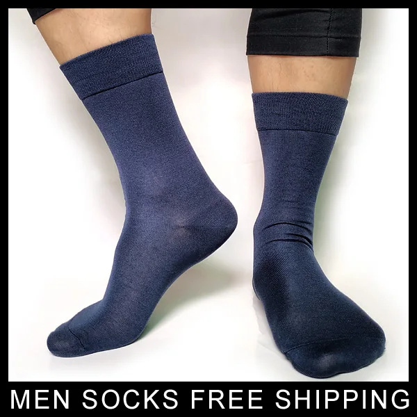 Buy Brand Mens Fashion Formal Socks Dark Grey Solid