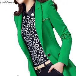 Для женщин пиджаки для и куртки 2019 демисезонный мода с длинным рукавом пальто Блейзер Женский зеленый черный дамы Блейзер Mujer