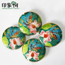 42mm colorido y plano Metal cobre esmalte Cloisonne accesorios dijes para DIY joyería que hace pulsera 1018(China)
