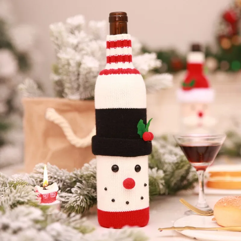 

DIY Xmas Wine Bottle Cover Decor Foreign Trade Explosions Christmas Set Champagne Red Wine Wine Set Hotel Restaurant Holiday
