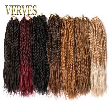 VERVES Box Braids Hair Synthetic 14 inch and 18 inch Crochet Hair Extensions 22 Strands/pack Ombre Braiding Hair Braids 1
