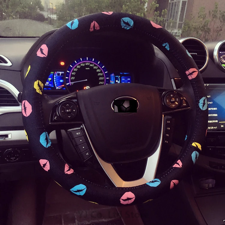 car styling steering wheel car cover fashion lips car steering wheel