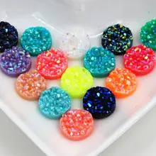 Новая мода 40 шт 12 мм смешанные цвета руда стиль плоская задняя Смола Кабошоны Камея