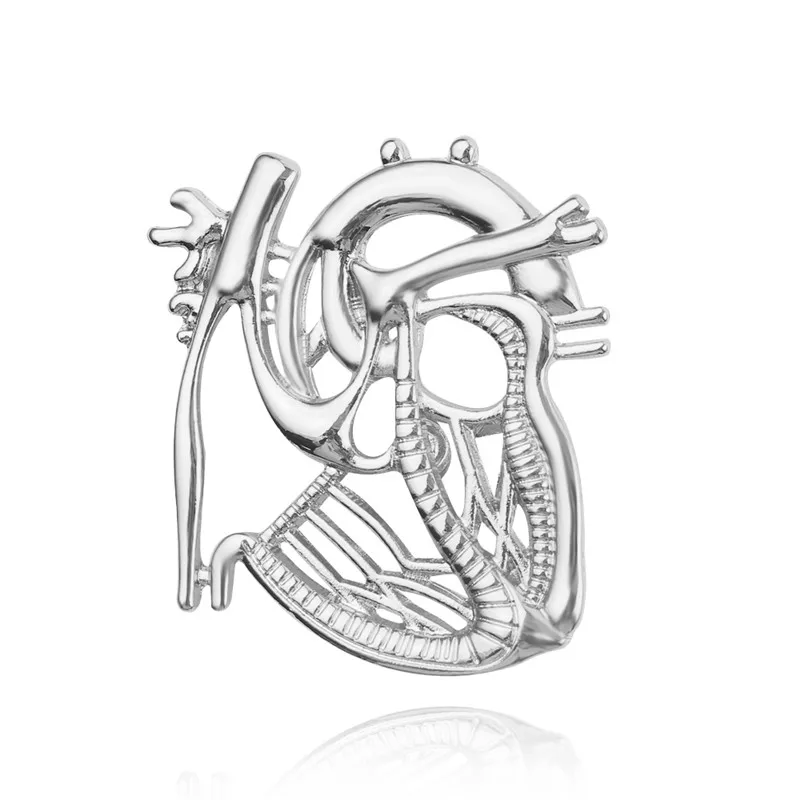Эмалированная брошь в форме сердца, булавка для невролога, чаша для гигиенического шприца, для новорожденного, для головы, зубчатая клетка для почек, брошь на булавке, Женская Брошь - Окраска металла: XZ445