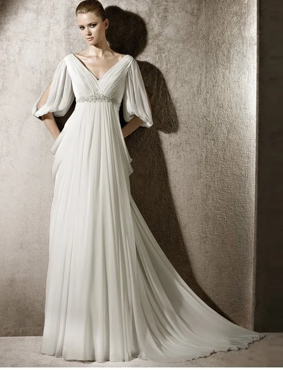 Free-shipping-2015-new-sexy-shoulder-chiffon-sleeve-trailing-custom-wedding