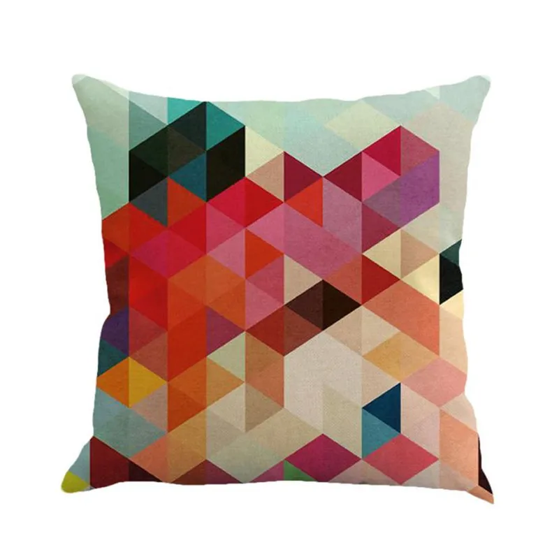 Geometry Painting Linen Cushion Cover Throw Pillow Case Sofa Home Decor04