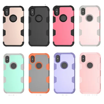 

100pcs/lot For iPhone XR XS Max Removable Rugged Shockproof Hybrid Armor Heavy Duty Hard Case For iPhone 8 7 6S Plus