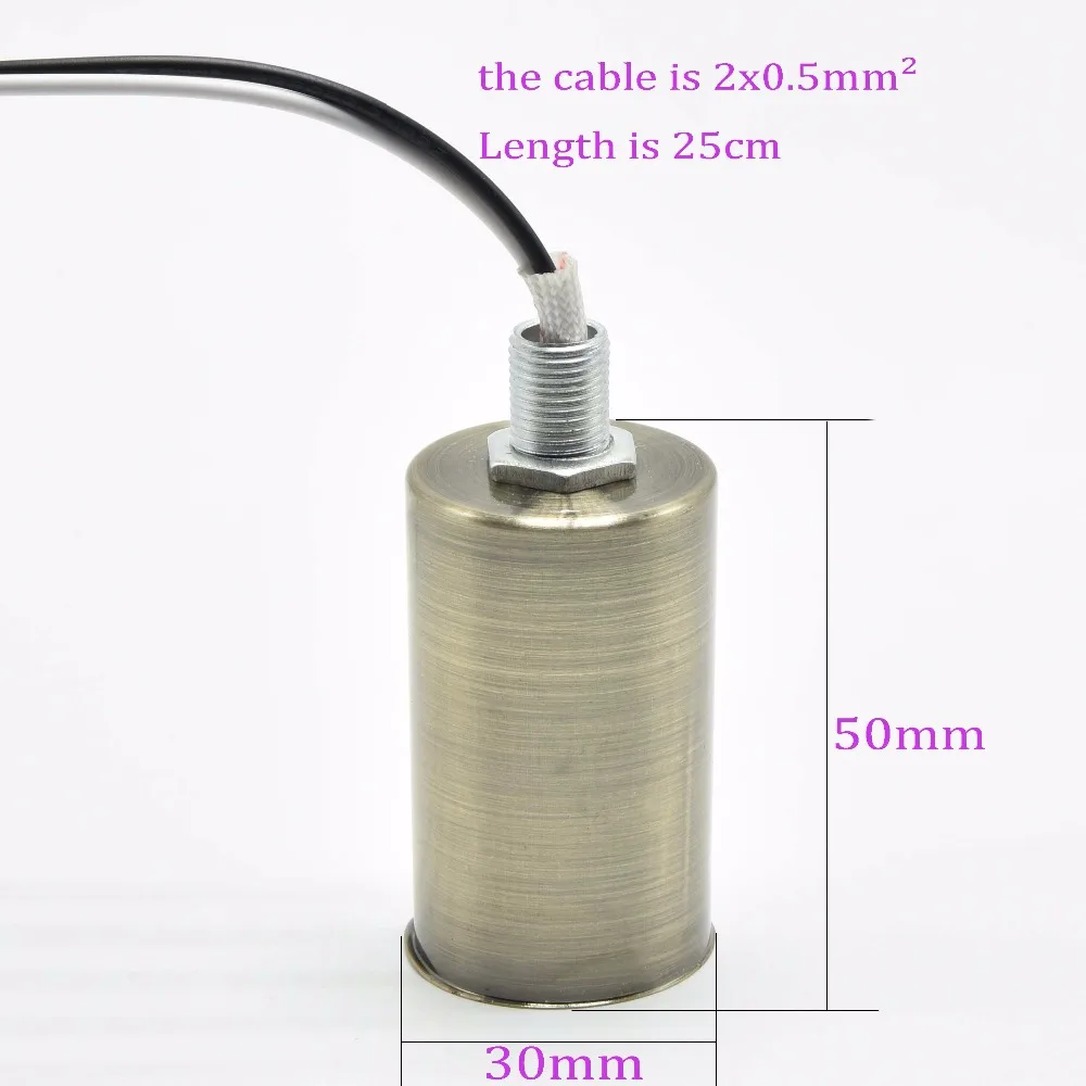 E14 Винтаж потолочный светильник винт лампы База S с 25 см Провода держатель лампы металлического сплава лампа Разъем E14 подвесной светильник