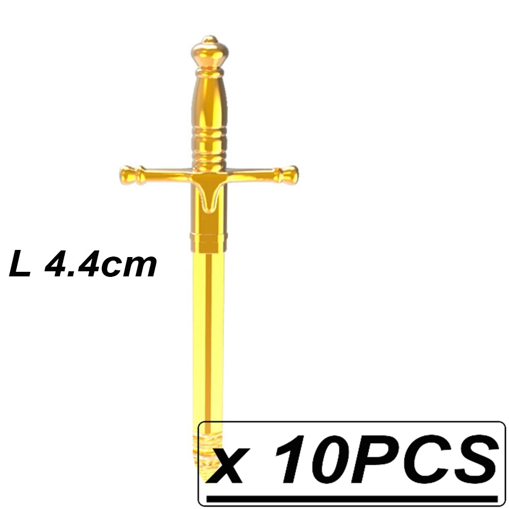 Средневековье копье топор меч копья MOC средневековые Рыцари оружие строительные блоки кирпичи аксессуары игрушки для детей - Цвет: 10Pcs PGPJ0021