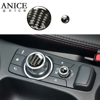 

2pc True carbon fiber Parts knob volume button Trim For Mazda3 mazda2 CX-3 MX-5/CX3/MX5/M3