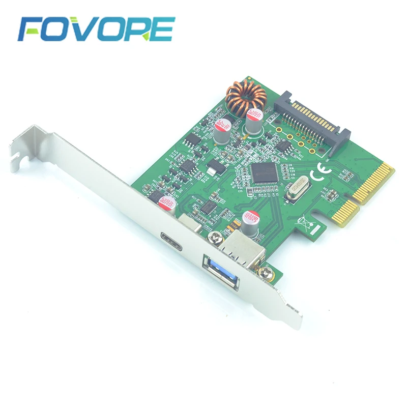 USB3.1 PCI express карта расширения USB type-A+ type-C PCI-e адаптер PCIe type c USB 3,1 концентратор с 15 pin адаптер питания