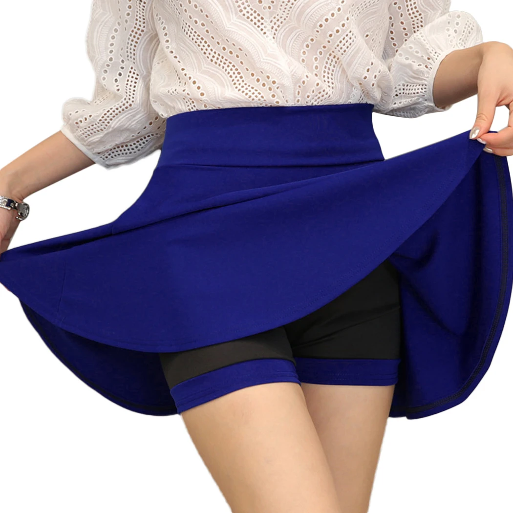 Summer Womens High Waist Pleated Skirt Safety Shorts Skirts A Line Sun
