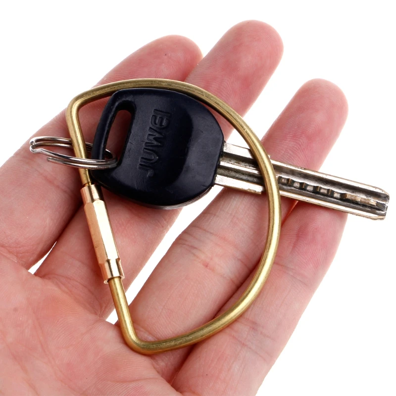 Handmade D Ring Brass Keychain Classic Key Ring Key Chain EDC Camping