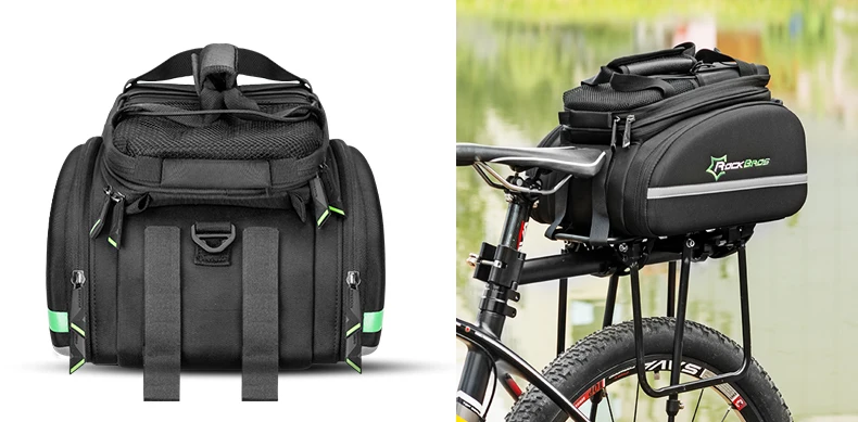 ROCKBROS 35L MTB велосипедные сумки рама Стойка Сумка Водонепроницаемый Многофункциональный 3 в 1 светоотражающий велосипедный большой пакет велосипедные сумки для багажа