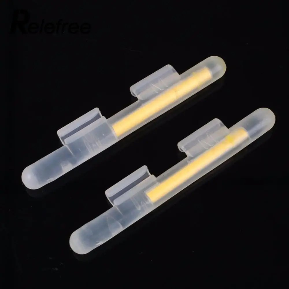 

Relefree 20 Pcs Clip-On Stick Fishing Fluorescent Lightstick Light Night Float Rod Lights Dark Glow Stick