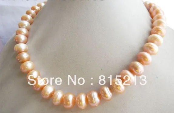 

ddh00388 12MM Pink Flat Round Freshwater Pearl Necklace