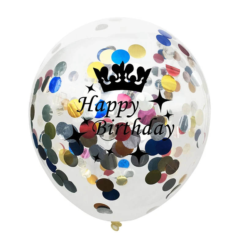 1 шт воздушные шары на день рождения 12 дюймов Прозрачные Цифровые короны украшения эмульсия Свадьба День Рождения декорации шарики Globos - Цвет: 18