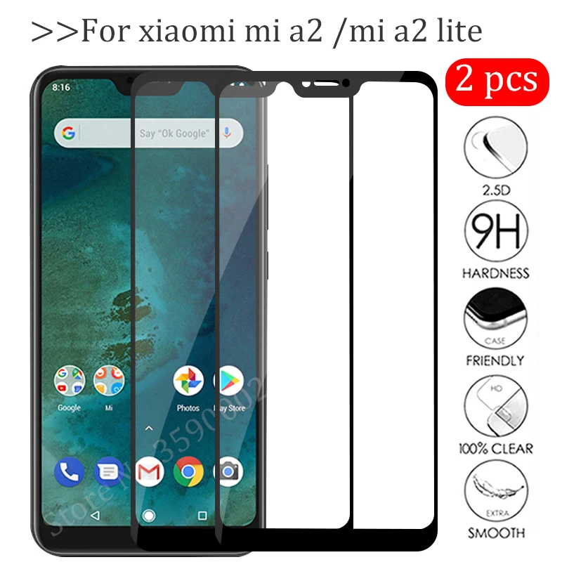 2 шт. Защитное стекло для Xiaomi mi A2 Lite защита экрана закаленное Xio Xiaom a2 A2lite a2lite A1