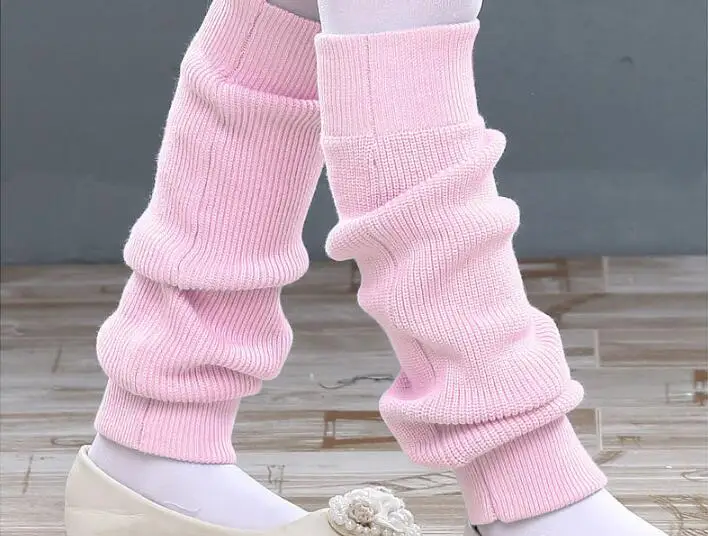 

1Pair Winter Thick Warm Knit Girls Blossom Pink Leg Warmers For Ballet Dancer One Size Stretch Boot Socks Purple Free Shipping