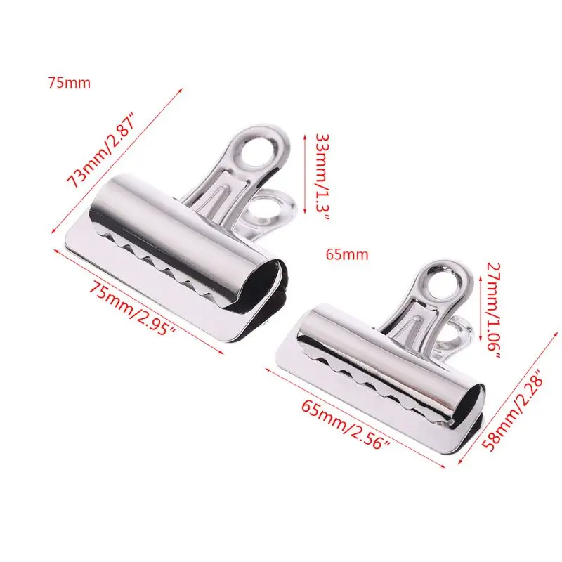 1PC Metal Bulldog Clips Paper Letter Document Ticket File Binder Grip Clip Kitchen Food Storage Sealing Clamp 65mm 75mm | Дом и сад