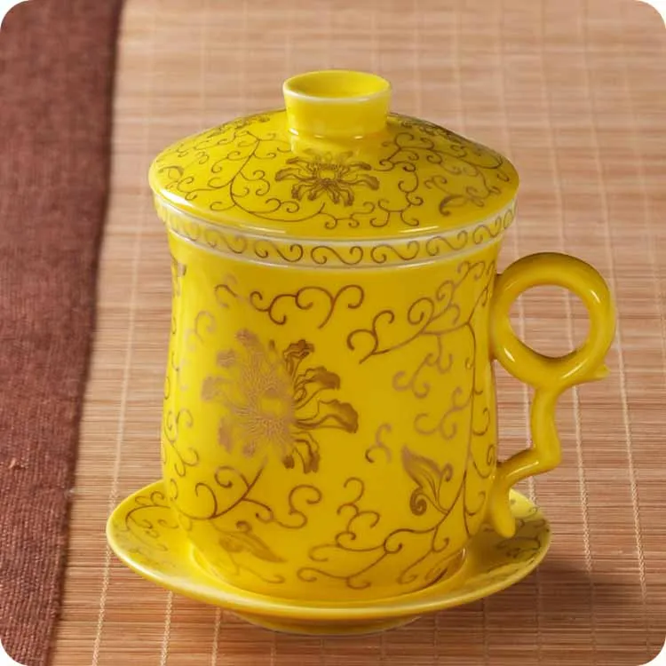 Наборы чашек, керамический фильтр, пояс, покрытие, для офиса, для встречи, личный, чайный фарфор, элегантная чайная чашка, Цзиндэчжэнь, чаша с драконом - Цвет: 2