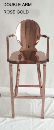 Современный дизайн нордическая Роскошная модная мебель для дома розовое золото цвет Лофт нержавеющая сталь одна рукоятка барная стойка стул 1 шт - Цвет: R.Gold Double Arm