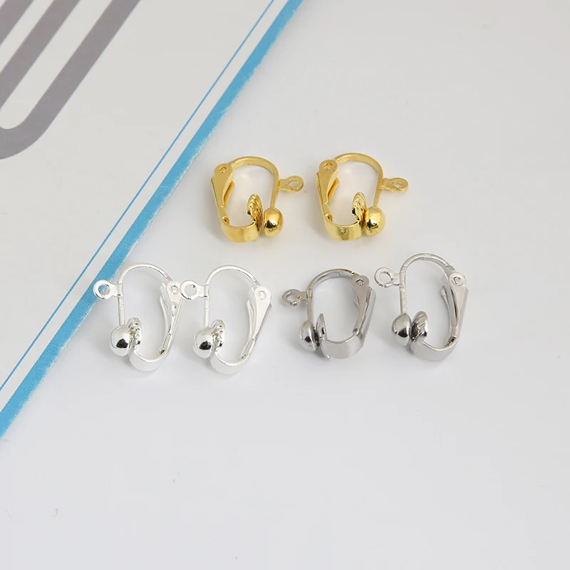 10pcs Copper Ear Clip Diy Jewelry Accessories Rhodium Gold Bronze Ear