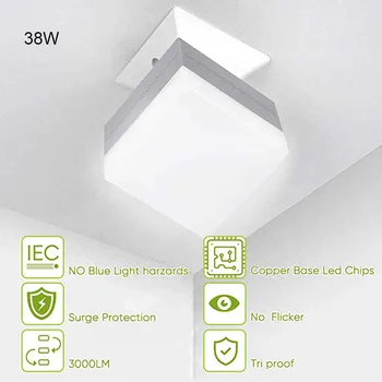 

LED Garage Light 28/38W Square Bulbs 6500K E27 Screw in Light Bulbs for Basement Factory Home CLH@8