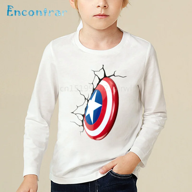 

Children Avengers Captain America Style Shield T shirt Kids Casual Comfortable Tops Baby Boys/Girls Long Sleeve T-shirt,LKP370