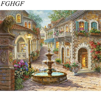 

FGHGF Framed Abstract Painting The Eiffel Tower DIY Painting By Numbers Landscape Modern Wall Art Painting For